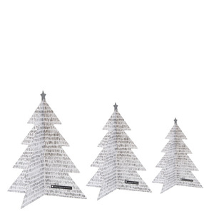 BC Weihnachtsbaum Set Stripes 3tlg. Papier wei