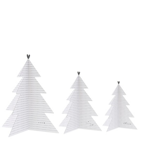 BC Weihnachtsbaum Set Lines 3tlg. Papier wei