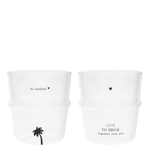 BC Wasserglas-Set DRINK & sunshine 2tlg. Glas klar schwarz H9cm 