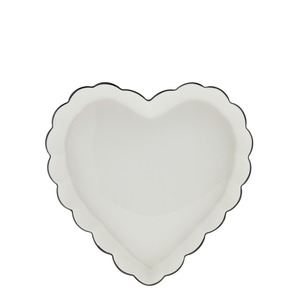 BC Schale Heart Ruffle Keramik wei schwarz H3,5cm