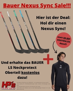 BAUER Comp Schl�ger Nexus SYNC Grip - 52 - Flex 40 Junior + Kostenloses Bauer LS Neckprotect! 