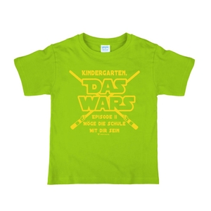 Kinder T-Shirt Kindergarten Das Wars grün Schulanfang Zuckertüte