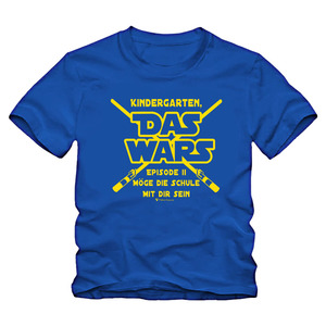 Schulanfang T-Shirt Kindergarten Das Wars blau Zuckertüte für Kinder