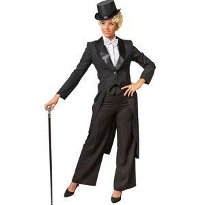 Frack schwarz mit Satinkragen f�r Damen