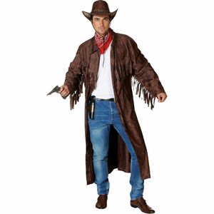 Cowboy Kost�m Mantel braun Western in Wildleder-Optik f�r Herren