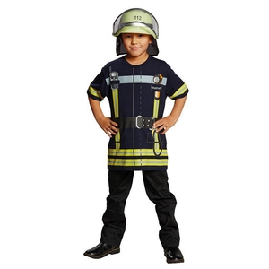 Feuerwehrmann Kostm Spielshirt bedruckt fr Kinder