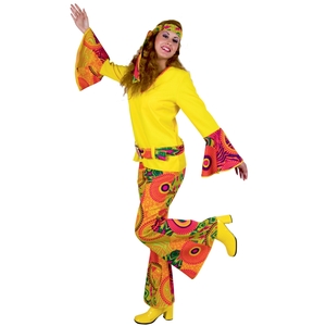 Hippie Kost�m Mrs. Yellow f�r Damen