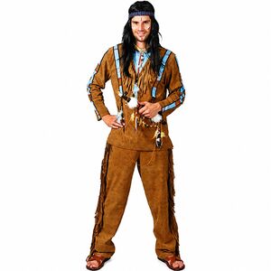 Indianer Kost�m Pow Wow Ureinwohner Outfit Wilder Westen f�r Herren