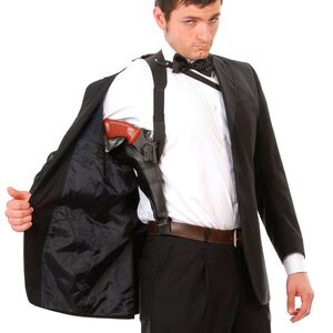 Polizei Schulterholster Schwarz mit Tasche Kost�m-Zubeh�r Erwachsene