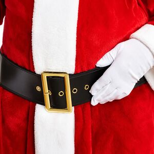 Hochwertiger Weihnachtsmann G�rtel Deluxe Schwarz mit goldener Schnalle 150 cm 