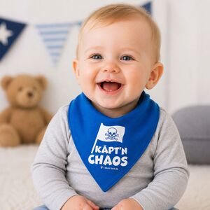Baby Halstuch Pirat K�ptn Chaos blau Dreieckstuch Baumwolle mit Druckknopf 