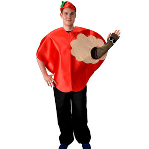 Apfel Kost�m Max mit Wurm f�r Erwachsene