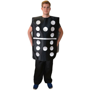 Domino Kostm mit vernderbarer Augenzahl fr Erwachsene
