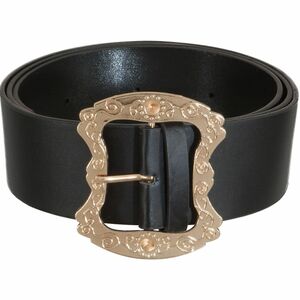 G�rtel schwarz mit verzierter Schnalle Kost�m-Zubeh�r f�r Erwachsene