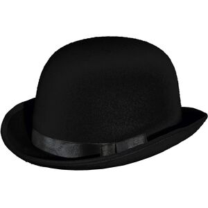 Charleston Melone 20er Jahre Hut Schwarz KW 59 cm f�r Erwachsene