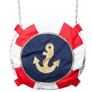 Matrosen Handtasche mit Rei�verschluss Rettungsring Rot Wei� f�r Damen