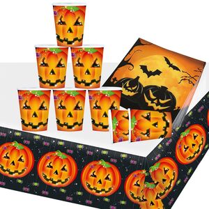 Halloween Party-Set K�rbis f�r 8 Personen 29 Teile Party-Deko