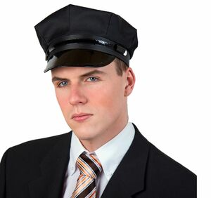 Chauffeur Fahrerm�tze KW 60 cm schwarz Chauffeurm�tze Kost�m Zubeh�r