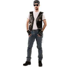 Motorradfahrer Kostm Rocker Weste Skull Rider fr Herren