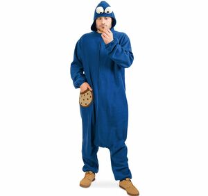 Keksmonster Kost�m blaues Monster liebt Kekskr�mel f�r Erwachsene