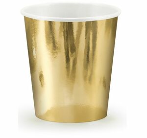 Becher gold 6 Stck aus Papier 180 ml Geburtstag JGA Party-Deko