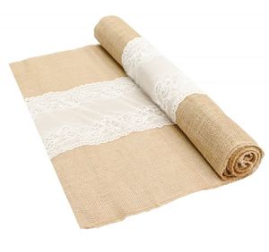 Tischl�ufer Tischband Jute mit Spitze 3 m x 60 cm Deko Hochzeit