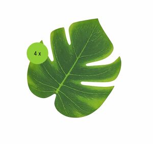Tropical Palmenbl�tter gr�n 21x18 cm 4 St�ck Party-Deko