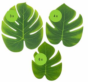 Mottoparty Party-Deko Tropical Hawaii Palmenbl�tter 13 St�ck 