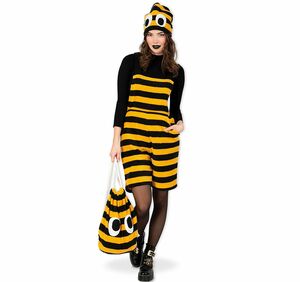 Bienen Kost�m Fleece Latzhose Hummel mit Stachel f�r Damen