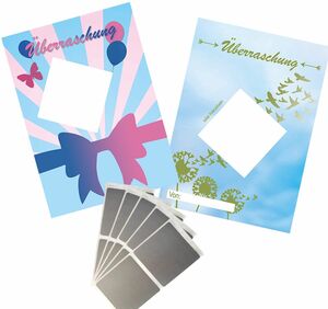 Geschenkgutschein 10 Karten mit Rubbelsticker Motivauswahl