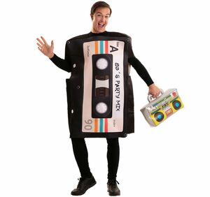 Kassette Kost�m back to the 80s Mixtape f�r Erwachsene