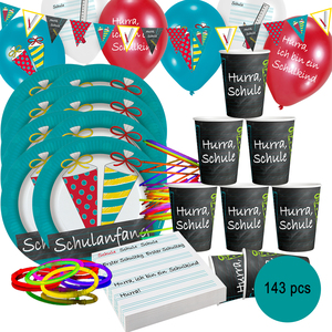 Schulanfang Party-Set 143-tlg. Einschulung Deko Zuckert�te 1. Schultag Kinder