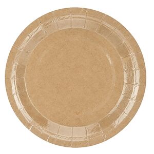 Umweltfreundliche Teller braun �kologisch aus Pappe 6 St�ck Party-Zubeh�r