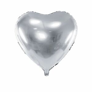 Herz Folienballon metallic silber  45 cm Hochzeit Deko