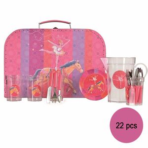 Kinder K�chengeschirr Teeservice Ballerina mit Pferd Kinderk�che-Zubeh�r 22-tlg.