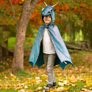 Drachen Kost�m f�r Kinder Sternennacht blau metallic Drachenumhang