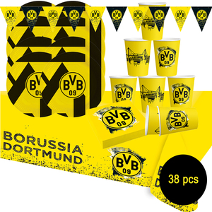 BVB Borussia Dortmund Party-Set schwarz-gelb, 38-tlg.