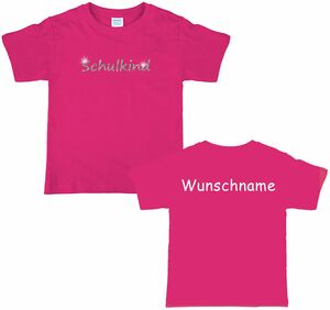 Schulanfang T-Shirt Schulkind mit Glitzer und Wunschname
