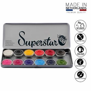 Gesichts- und K�rperschminke 12 Farben bunt Aqua Schminke�