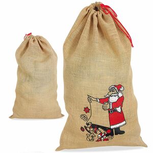 Gro�er Weihnachtsmannsack Jutesack 50 x 70 cm bedruckt