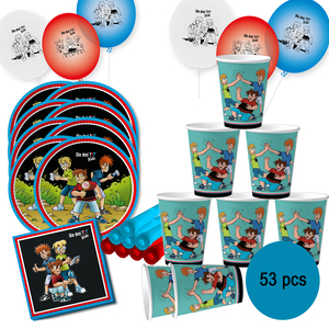 Die drei ??? Kids Party-Set Kindergeburtstag 8 Kinder 53-tlg. Party-Deko