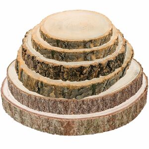 Baumscheiben-Set Holzscheiben 6 verschiedene Gren 17-38 cm Deko, 6 Stck
