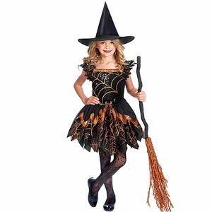 Halloween Hexen Kostüm Little Spider Witch glitzernd mit Hexenhut für Kinder
