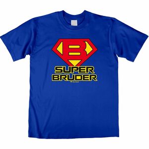 Super Bruder T-Shirt blau Geschenkidee Geburtstag fr Herren