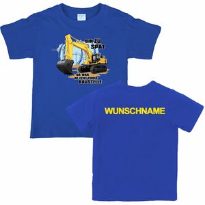 Kinder T-Shirt Bagger Baustelle mit Wunschname 