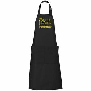Grillsch�rze schwarz mit Spruch Grillwurst Eine dunkle Seite f�r Herren Geschenk
