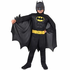 Batman Kost�m schwarz mit Muskeln f�r Kinder