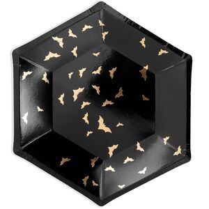 Teller Halloween Trick or Treat  20 cm schwarz 6 St�ck eckig Tisch-Deko