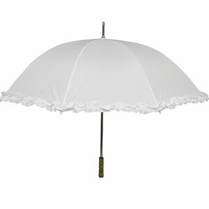 XXL Chauffeur Schirm wei� f�r Hochzeit Trauung  130 cm mit R�schen & Automatik 