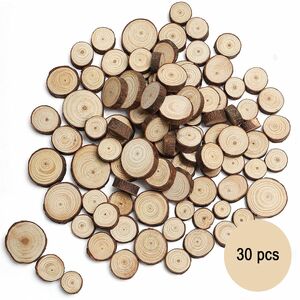 Holzscheiben klein Baumscheiben 30 Stck 2-4,5 cm Deko Hochzeit